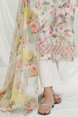 3 Piece Unstitched Printed Pure Bamboo Silk Suit with Printed Chiffon Dupatta BS-52002