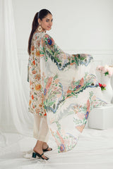3 Piece Unstitched Printed Lawn Suit with Printed Pure Silk Chiffon Dupatta C-52006