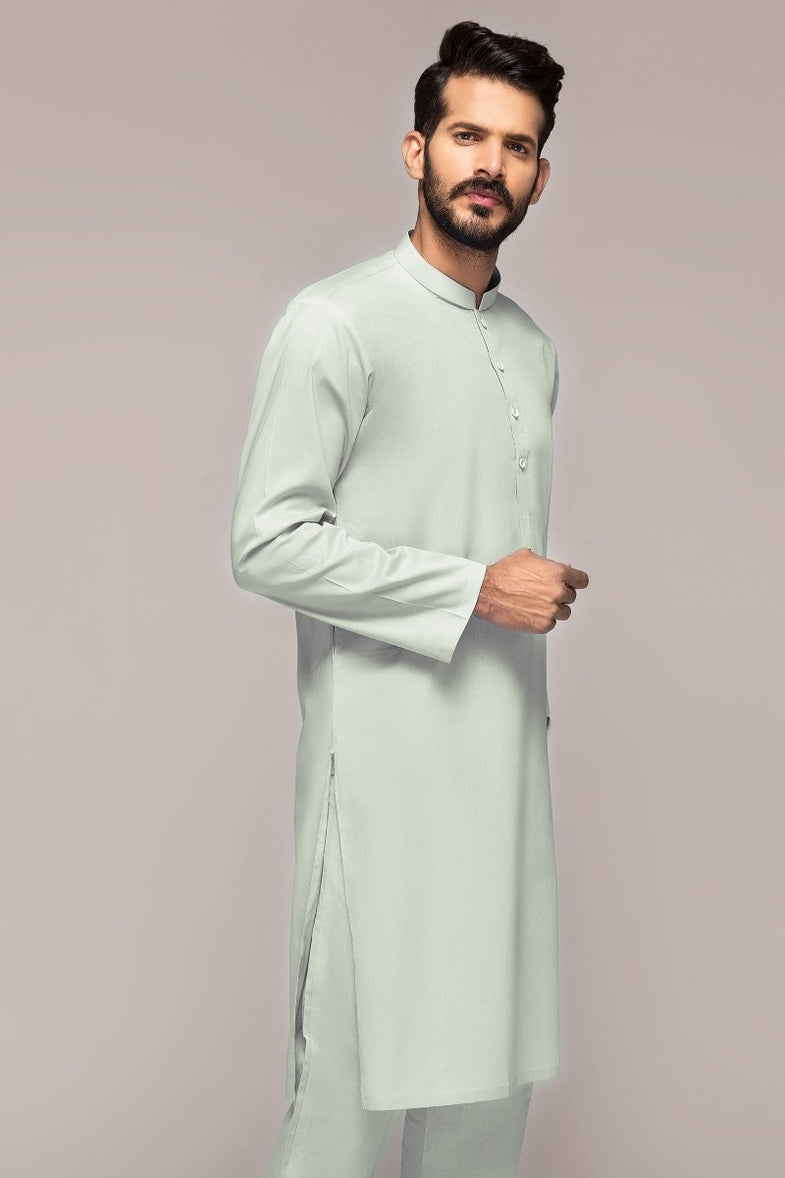 Light Green Unstitched Fabric Capri Latha