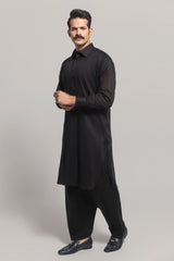 Black GUL RUBIA LAWN Unstitched Fabric