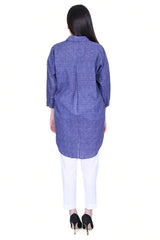 Indigo 1 Piece Printed Cambric Shirt GLS-18-63