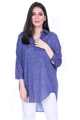 Indigo 1 Piece Printed Cambric Shirt GLS-18-63