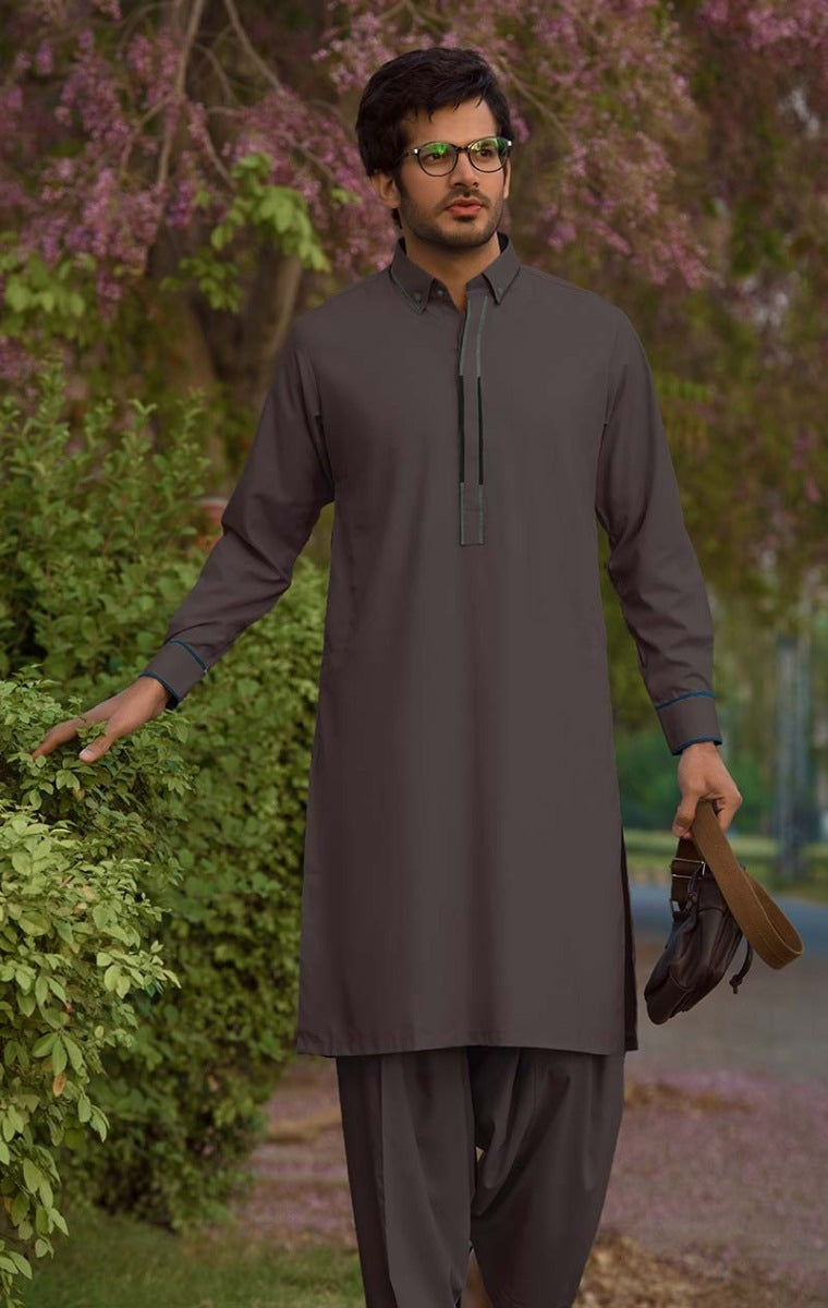 Grey Fabric Suit Gul Gold Plus-JA Unstitched Fabric