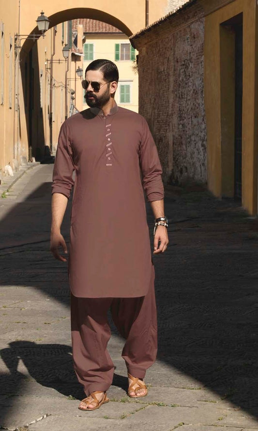 Rust SHAHTAJ LATHA Unstitched Fabric