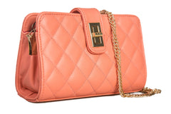 Pink Quilted Side Crossover Bag