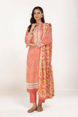 3 Piece Unstitched Embroidered Printed Lawn Suit  CL-52001