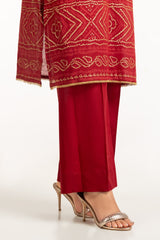 3PC Lawn Gold And Lacquer Printed Suit With Embroidered IUSTKSD-720