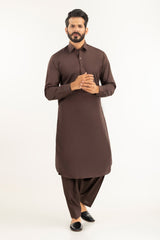 Red Gold Latha Unstitched Fabric Cotton-LF