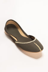 Women Dark Green Plain Khussa IDFT-SS22-31