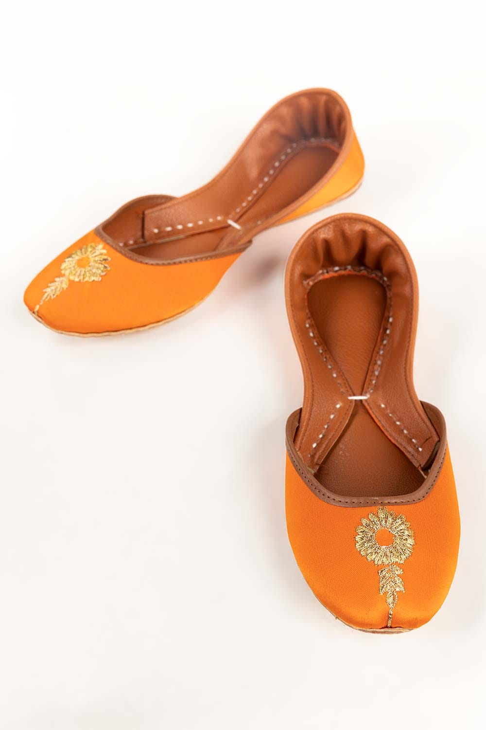 Women Orange Hand Made Khussa