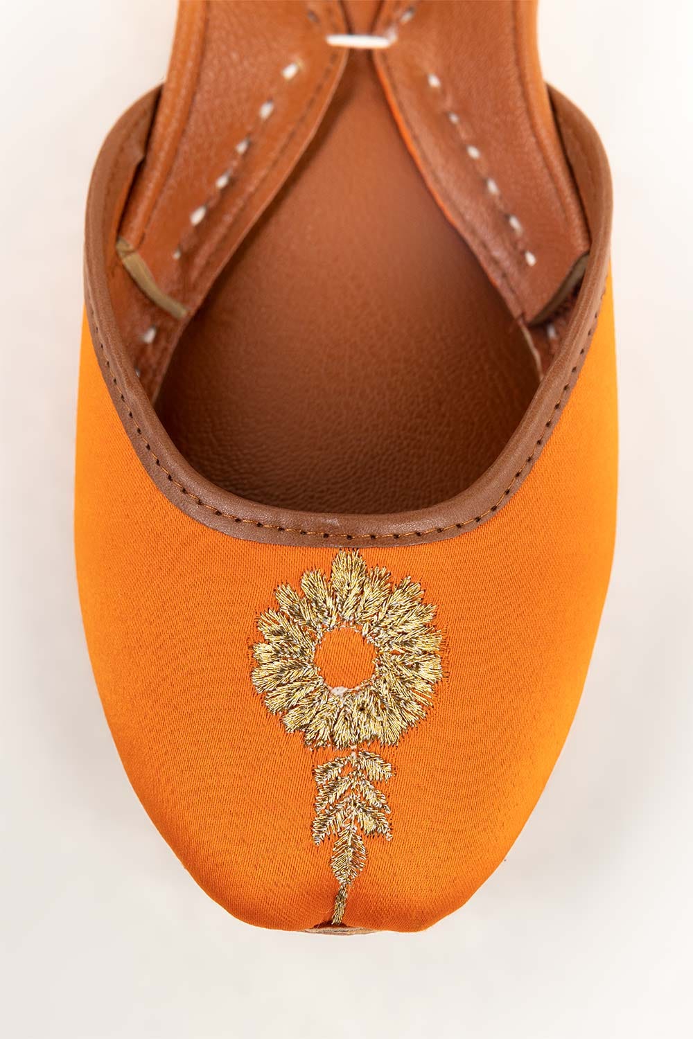 Women Orange Hand Made Khussa