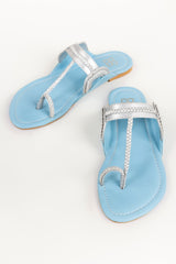 Women Ice Blue -Silver Kolhapuri IDFT-AW22-32