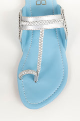 Women Ice Blue -Silver Kolhapuri IDFT-AW22-32