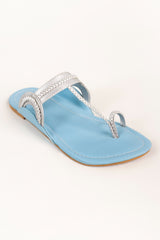 Women Ice Blue -Silver Kolhapuri IDFT-AW22-32
