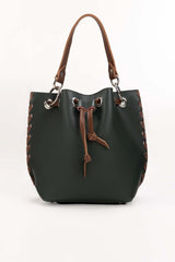 Dark Green-Brown Bucket Bag IDB-AW22-131