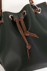 Dark Green-Brown Bucket Bag IDB-AW22-131