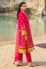 3 Piece Unstitched Gold Printed Lawn Suit CL-52120-B
