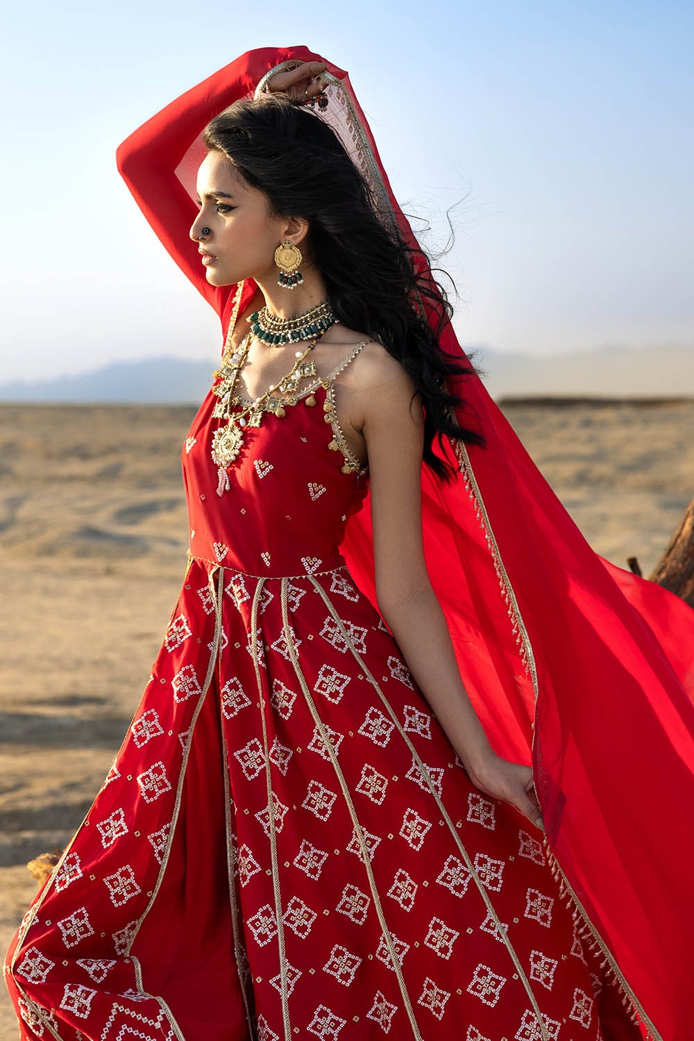 3 Piece Unstitched Zari Embroidered Lawn Suit with Gold Lacquer Printed Lawn Dupatta  CL-52442