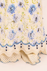 3 Piece Unstithed Embroidered Lawn Suit with Printed Chiffon Dupatta BM-42036