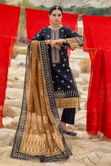 3 Piece Unstitched Gold Printed Lawn Suit CL-52120-A