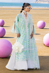 3 Piece Unstithed Embroidered Lawn Suit with Printed Chiffon Dupatta BM-42033