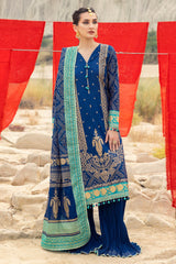 3 Piece Unstitched Gold Printed Lawn Suit CL-52124-B