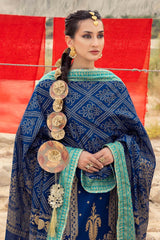 3 Piece Unstitched Gold Printed Lawn Suit CL-52124-B