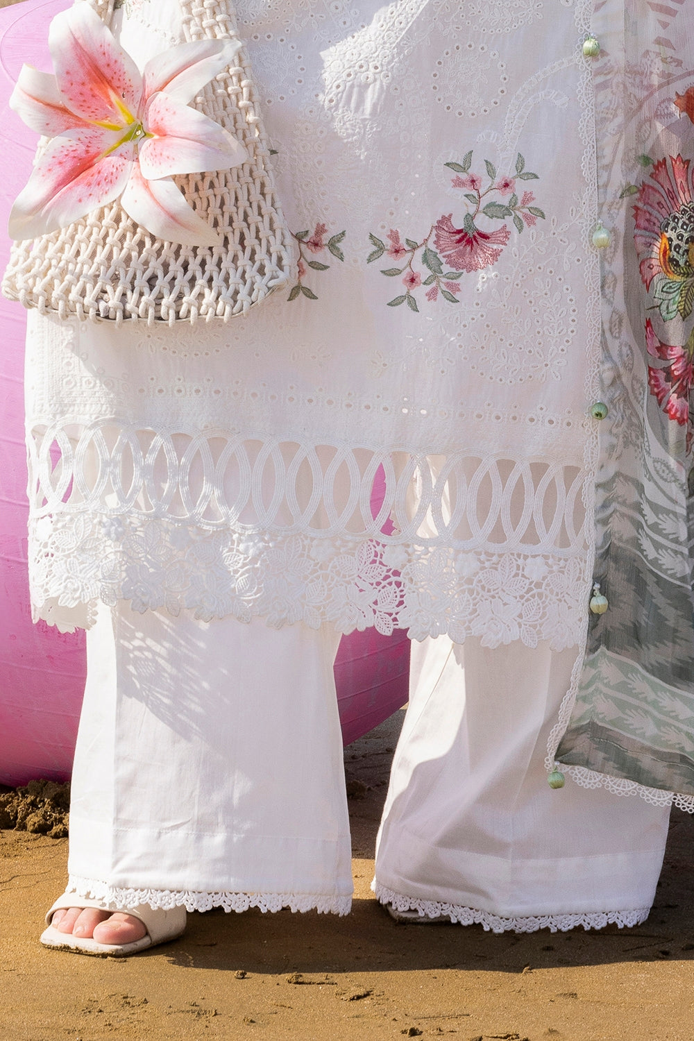 3 Piece Unstithed Embroidered Lawn Suit with Printed Chiffon Dupatta BM-52032