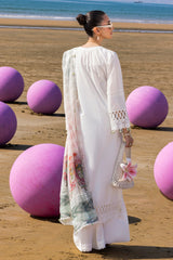 3 Piece Unstithed Embroidered Lawn Suit with Printed Chiffon Dupatta BM-52032