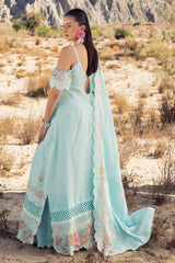 3 Piece Unstithed Embroidered Lawn Suit with Embroidered Denting Lawn Dupatta DN-52024