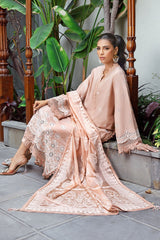 3 Piece Unstitched Schfilli Embroidered Lawn Suit with Burnout Silk Dupatta SP-52047