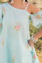 3 Piece Unstithed Embroidered Lawn Suit with Embroidered Denting Lawn Dupatta DN-52024