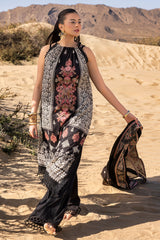 3 Piece Unstithed Printed Lawn Suit with Embroidered Denting Lawn Dupatta DN-52012