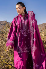 3 Piece Unstithed Embroidered Lawn Suit with Embroidered Denting Lawn Dupatta DN-52014