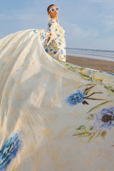 3 Piece Unstithed Embroidered Lawn Suit with Printed Chiffon Dupatta BM-42036