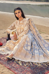 3 Piece Unstitched Gold and Lacquer Printed Lawn Suit CL-52358-A