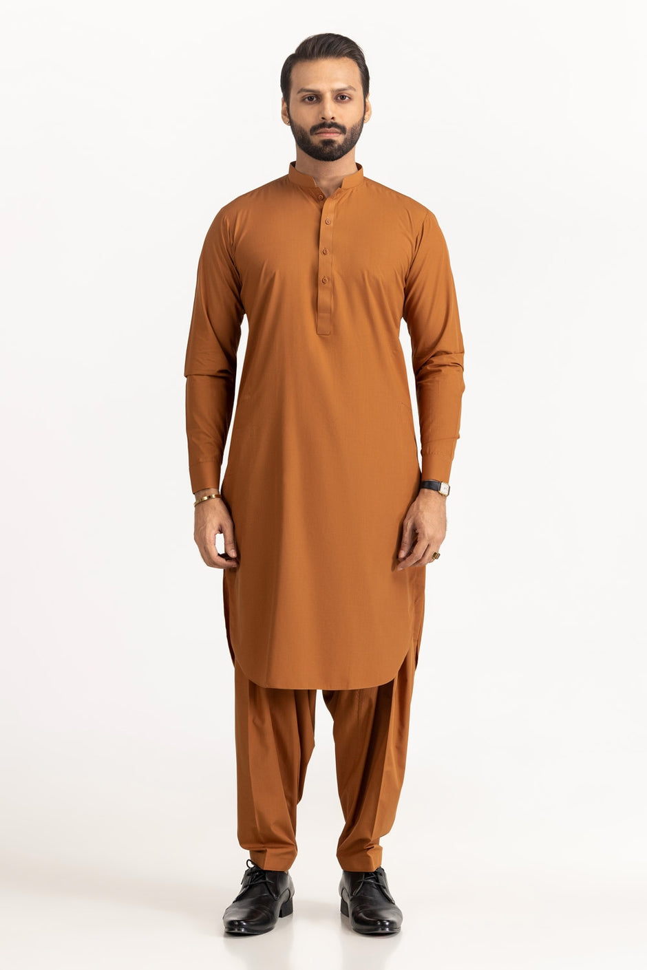 Gini Gold Unstitched Fabric Blended