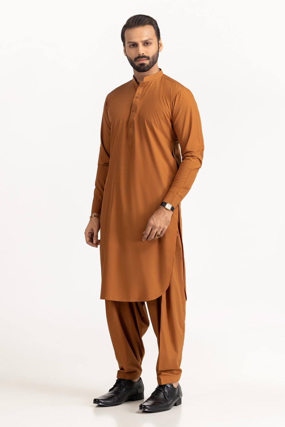 Gini Gold Unstitched Fabric Blended