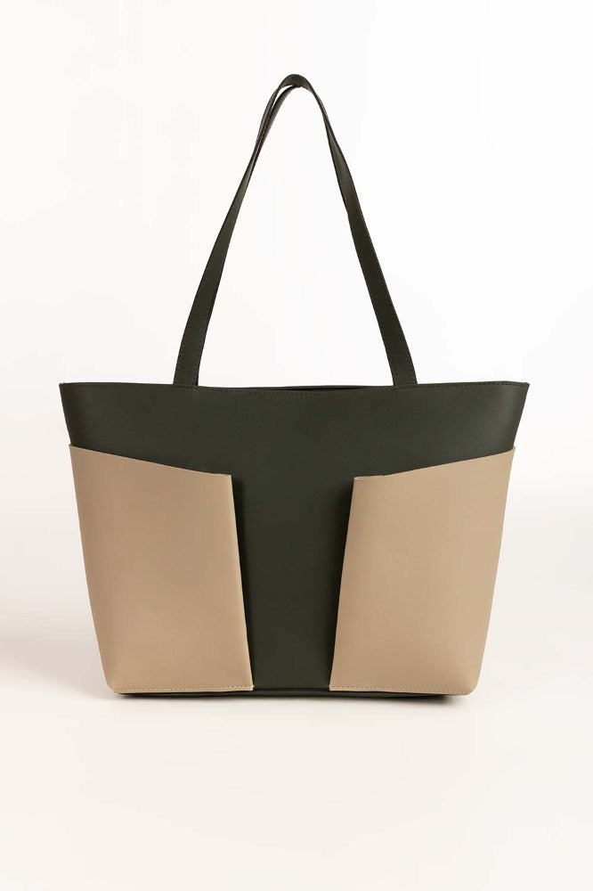 Green Beige Tote Bag