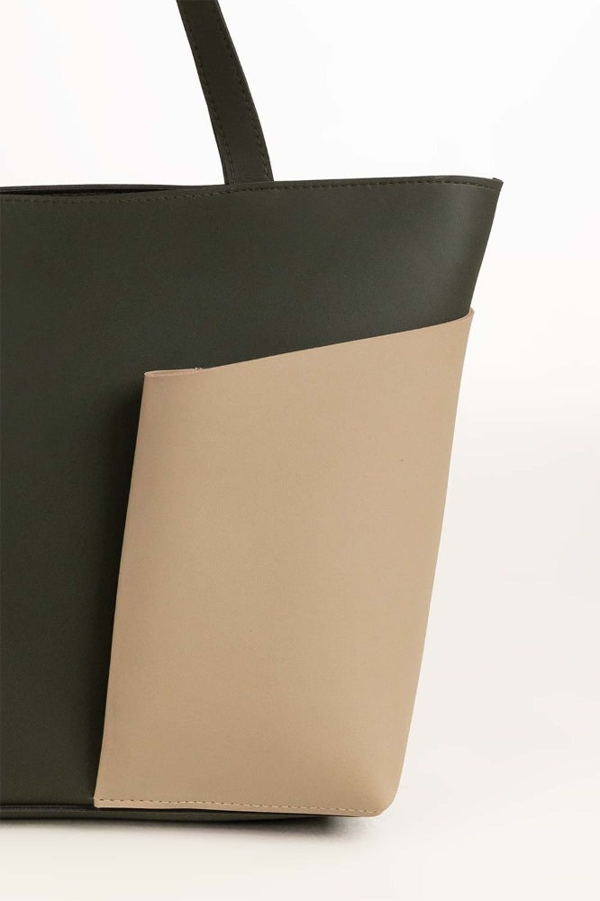 Green Beige Tote Bag