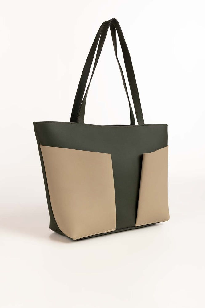 Green Beige Tote Bag