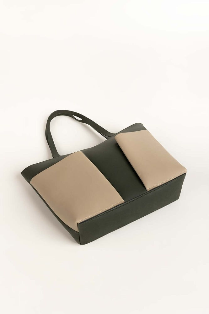 Green Beige Tote Bag