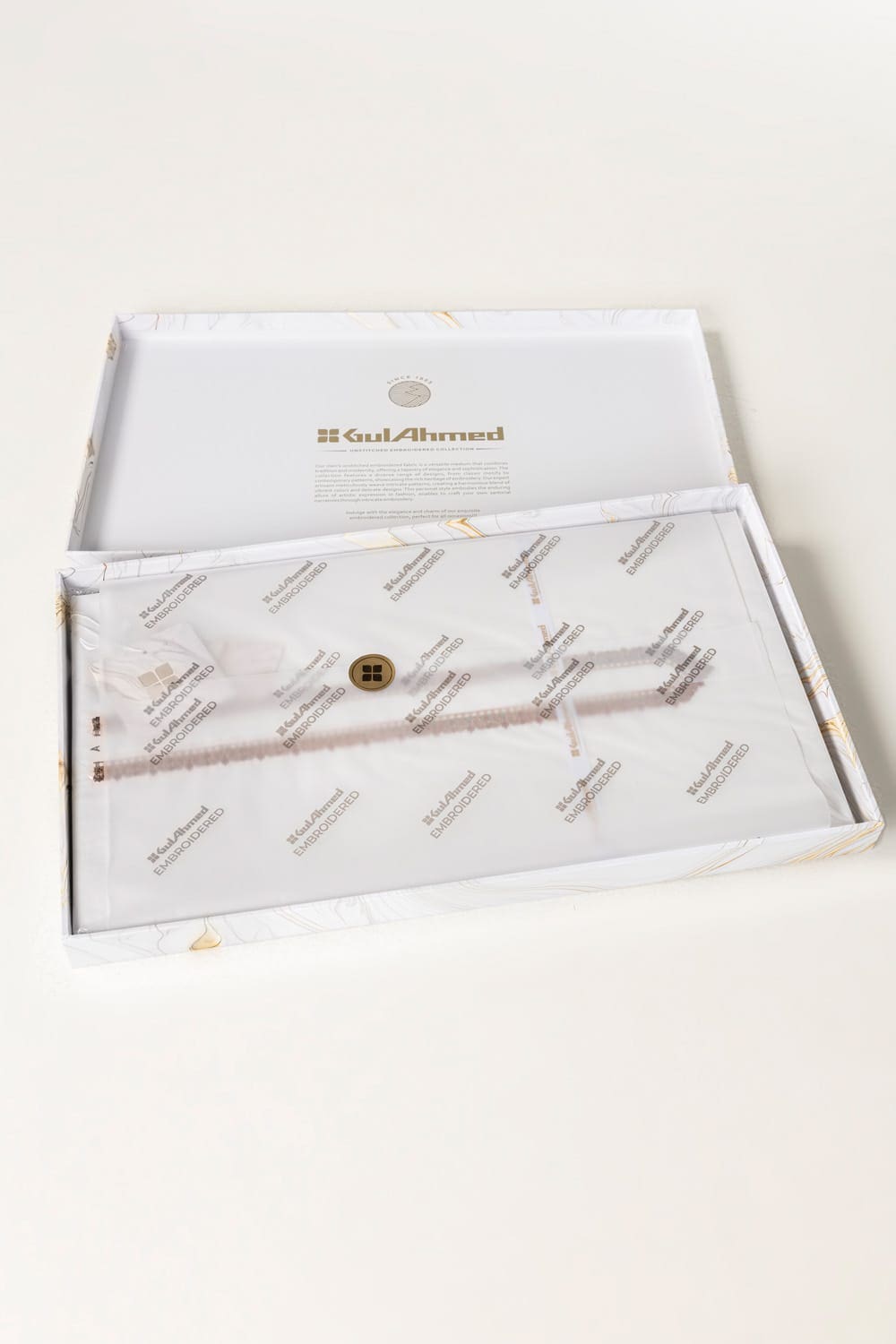 Embroidered Collection FD OW002 Unstitched Fabric Cotton with Gift Box