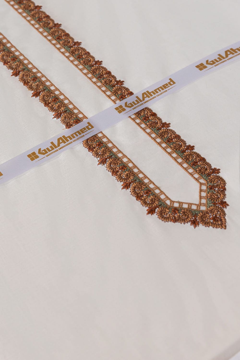Embroidered Collection FD OW002 Unstitched Fabric Cotton with Gift Box