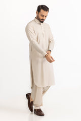 White Gold Unstitched Fabric Blended-LF
