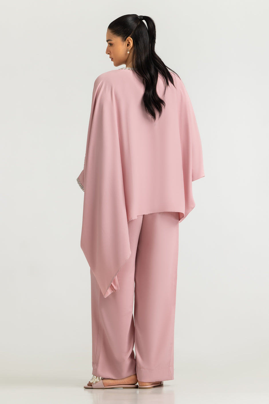 3PC Blended Dyed Shirt And Trouser With Scarf
