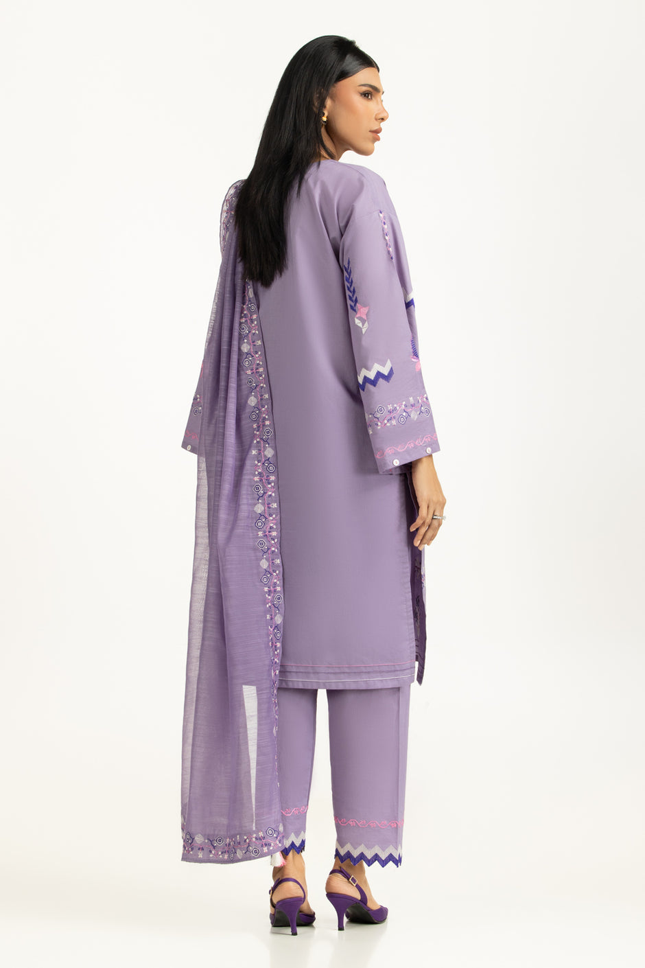 3PC Cambric Embroidered Suit