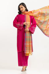 3PC Cambric Embroidered Suit IPSTD-77103