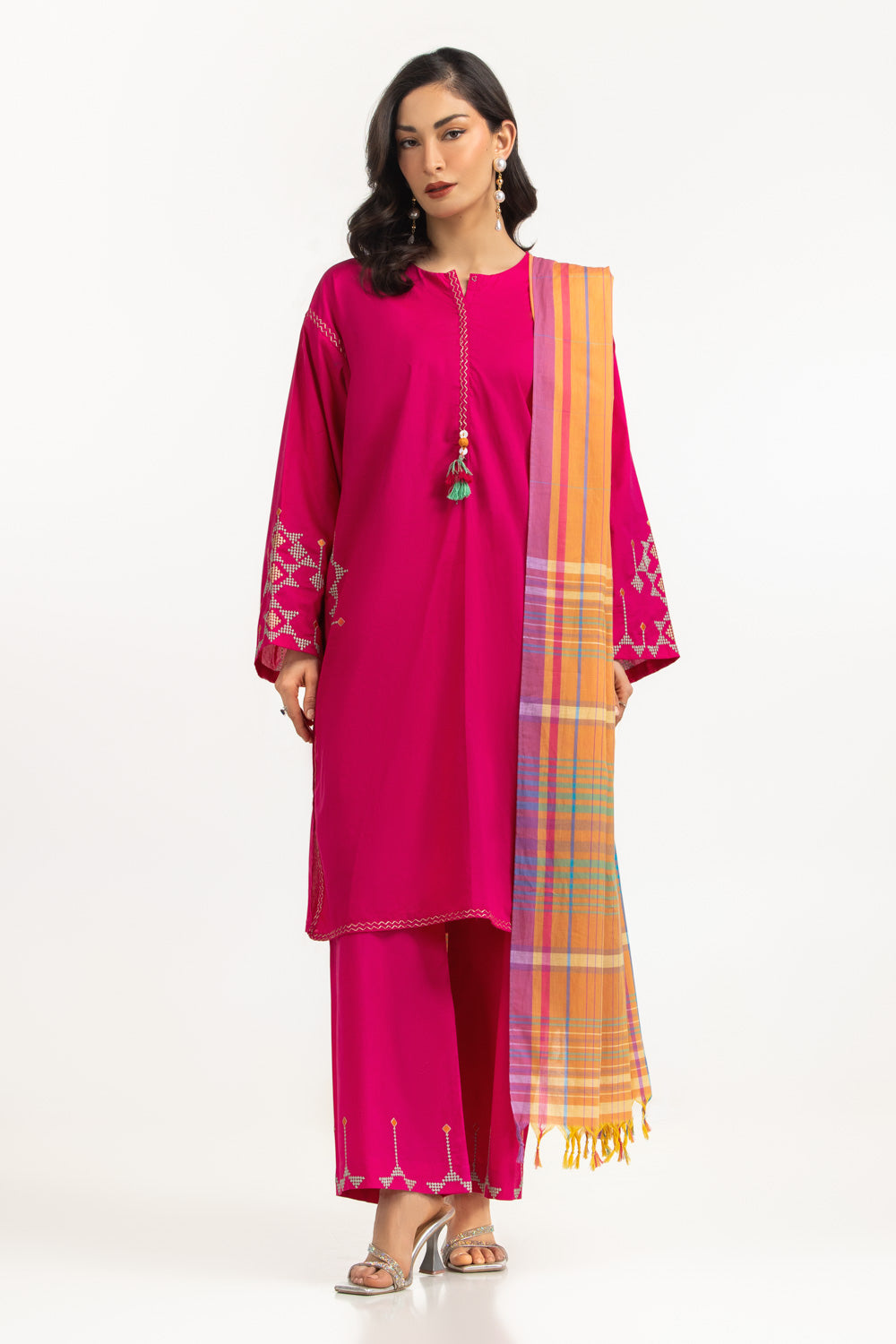 3PC Cambric Embroidered Suit IPSTD-77103