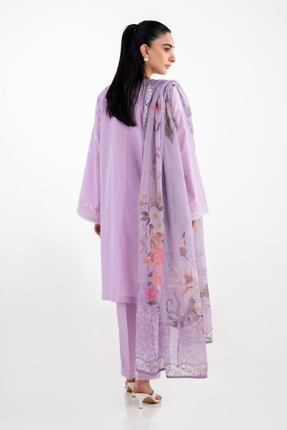 3PC Cambric Embroidered Suit